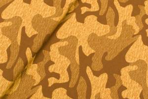 Dzianina wiskoza wzór moro kolor musztardowy