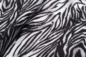 Dzianina wiskoza wzór zebra w odcieniach szarości