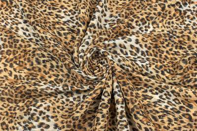 Tkanina Szyfon wzór Panterka kolor beżowy