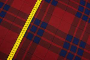 Dzianina Jersey ity wzór Krata kolor czerwony krwisty