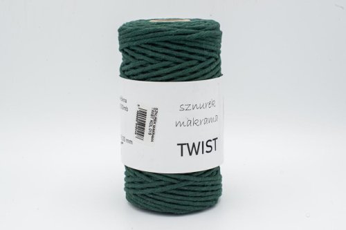 SZNUREK DO MAKRAMY TWIST 015 BUTELKOWA ZIELEŃ