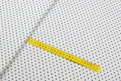 Tkanina Silki Wzór Groszki kolor ecru