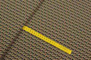 Tkanina Silki Wzór podkowy kolor granatowy