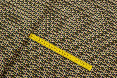 Tkanina Silki Wzór podkowy kolor granatowy