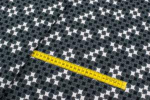 Tkanina Silki Wzór Geometryczny kolor czarny