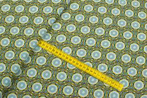 Tkanina Silki Wzór Geometryczny kolor musztardowy