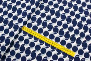 Tkanina Silki Wzór Geometryczny kolor granatowy