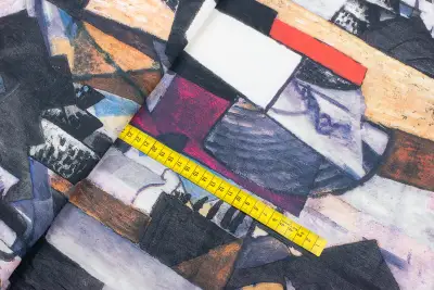 Tkanina Silki Wzór typu Picasso kolorowy