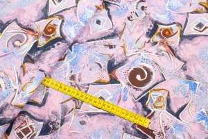 Tkanina Silki Wzór Klucz Grecki kolor różowy 