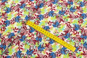 Tkanina Silki Wzór Liście kolor krwisty