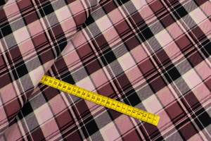 Dzianina jersey ity wzór Krata kolor różowy eozynowy