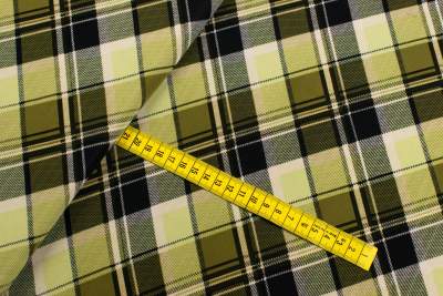 Dzianina jersey ity wzór Krata kolor zielony