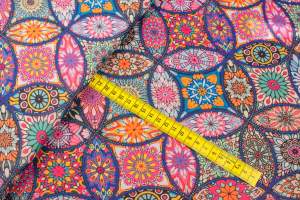 Tkanina szyfon wzór Orientalny odcienie różowego