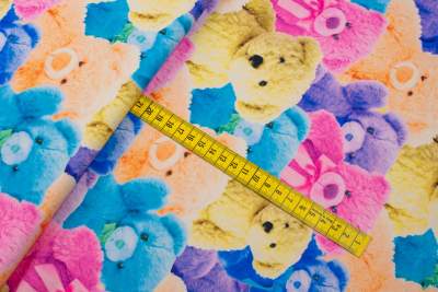 Dzianina dresówka pętelka wzór kolorowe Misie