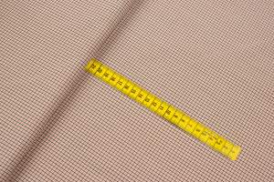 Tkanina Kostiumowa drobna krata kolor brązowy