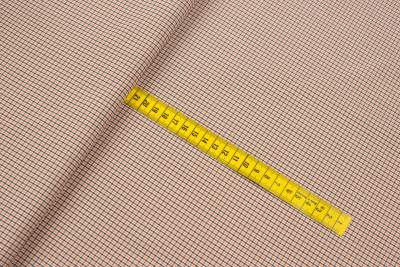 Tkanina Kostiumowa drobna krata kolor brązowy