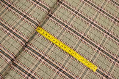 Tkanina Kostiumowa krata kolor brązowy musztardowy