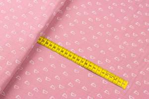 Tkanina Muślin bawełniany wzór stopy kolor brudny róż