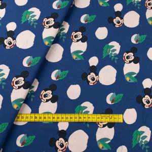 Jersey bawełniany wzór Myszka Miki kolor niebieski