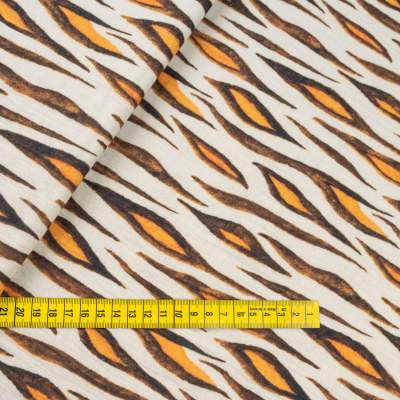 Muślin bawełniany wzór print zwierzęcy kolor kremowy