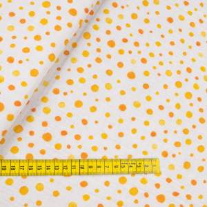 Muślin bawełniany wzór groszki kolor kremowy