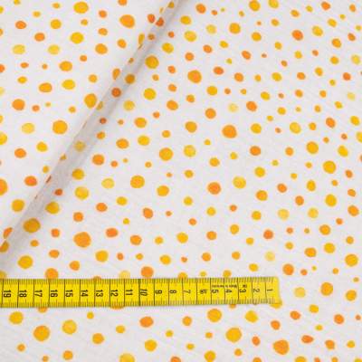 Muślin bawełniany wzór groszki kolor kremowy