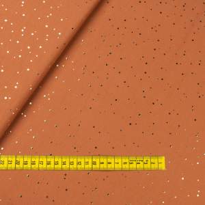 Jersey bawełniany wzór złote groszki kolor rudy