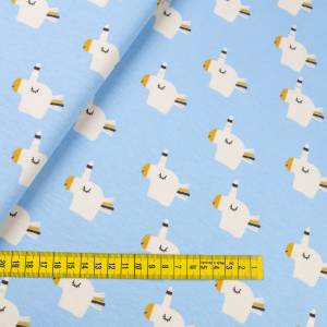 Dresówka pętelka wzór jednorożec kolor błękitny