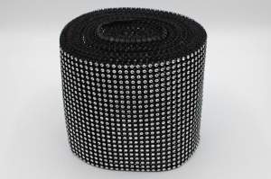 TAŚMA DIAMENTOWA DEKORACYJNA 120 mm  CZARNA