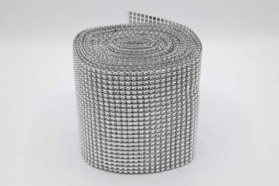 TAŚMA DIAMENTOWA Z CYRKONIAMI 120 mm SREBRNA