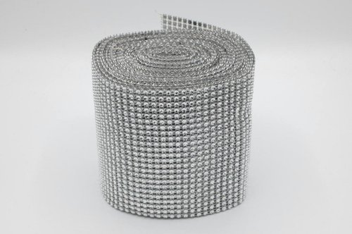 TAŚMA DIAMENTOWA Z CYRKONIAMI 120 mm SREBRNA