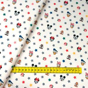 Dzianina Dresówka pętelka wzór Mysz kolor ecru