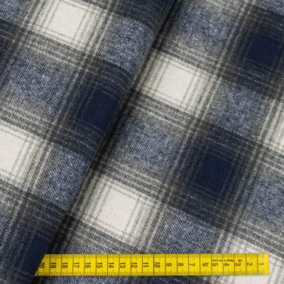 Tkanina płaszczowa wzór krata kolor granatowy/szary