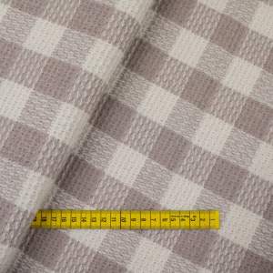 Tkanina płaszczowa wzór krata w kolor beż/kremowy