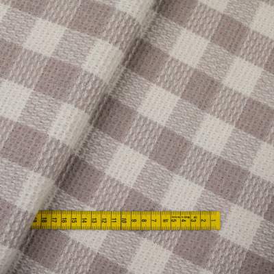 Tkanina płaszczowa wzór krata w kolor beż/kremowy