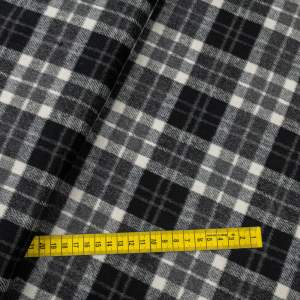 Tkanina płaszczowa wzór krata w odcieniach czerni i szarości
