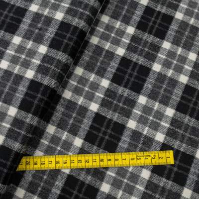 Tkanina płaszczowa wzór krata w odcieniach czerni i szarości