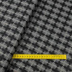 Tkanina płaszczowa wzór krata odcieniach szarości na szarym tle