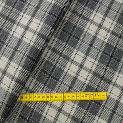 Tkanina płaszczowa wzór krata w odcieniach szarości