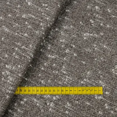 Tkanina płaszczowa wzór melanż brąz