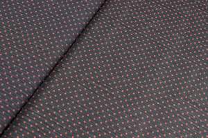 Tkanina szyfon wzór groszki różowe na czarnym tle