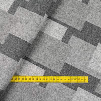 Tkanina płaszczowa wzór geometryczny w odcieniach szarości