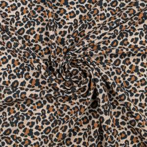 Tkanina Silki wzór panterka odcienie brązu