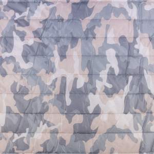 Tkanina pikowaną z ociepliną wzór Moro kolor szary i beżowy