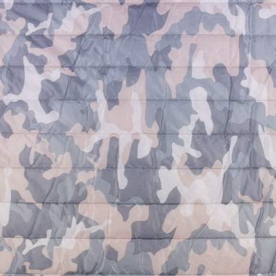 Tkanina pikowaną z ociepliną wzór Moro kolor szary i beżowy