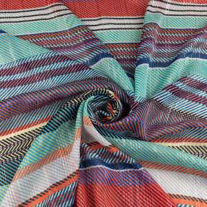 Tkanina Szyfon wzór geometryczny kolorowy