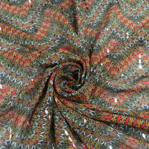 Tkanina Szyfon wzór zygzak kolor miodowy