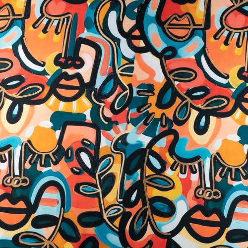 Tkanina wiskoza twill wzór Pablo Picasso