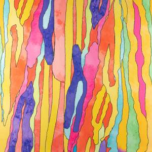 Tkanina Wiskoza Twill – wzór mazany, kolor pomarańczowy