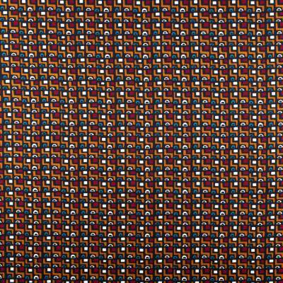 Tkanina wiskoza twill wzór geometryczny kolor musztardowy